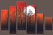 Модульна картина на полотні з 6-ти частин "Дерево і місяць"