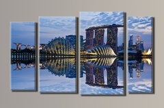 Модульная картина на холсте из 4-х частей "Сингапур"