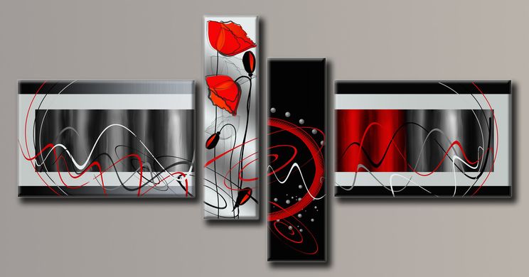 Модульна картина на полотні з 4-х частин "Абстракція стиль"