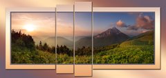 Модульна картина на полотні з 4-х частин "Гірська панорама"