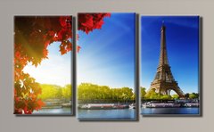 Модульна картина на полотні з 3-х частин "Париж"