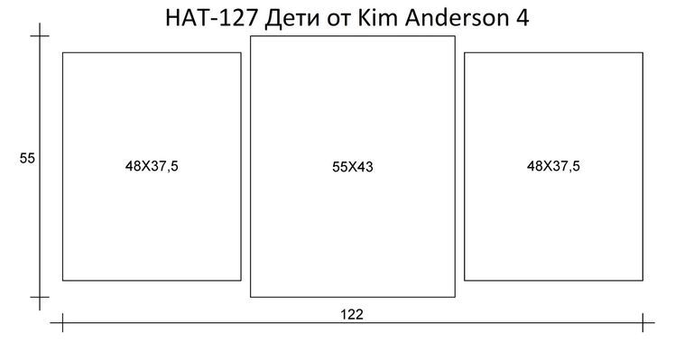 Модульна картина на полотні з 3-х частин "Ретро діти від Kim Anderson"