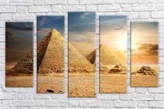 Модульная картина на холсте из 5-ти частей "Египетские пирамиды"
