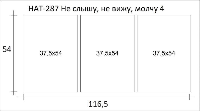 Модульна картина на полотні з 3-х частин "Чи не чую, не бачу, мовчу"