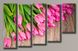 Модульная картина на холсте из 5-ти частей "Розовые тюльпаны"
