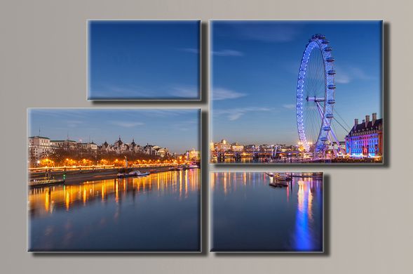 Модульна картина на полотні з 4-х частин "London Eye"