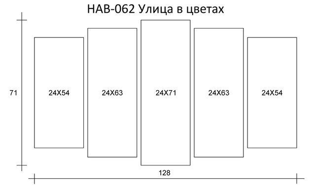 Модульная картина на холсте из 5-ти частей "Улица в цветах"