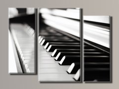 Модульная картина на холсте из 3-х частей "Пианино"