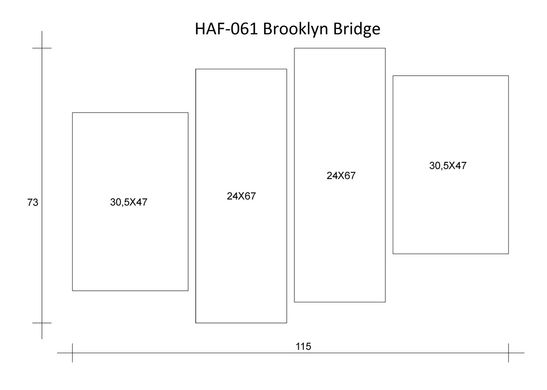 Модульная картина на холсте из 4-х частей "Brooklyn Bridge"