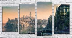 Модульна картина на полотні з 4-х частин "Місто живопис"
