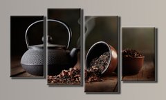 Модульная картина на холсте из 4-х частей "Чай"