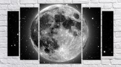 Модульна картина на полотні з 5-ти частин "Місяць"