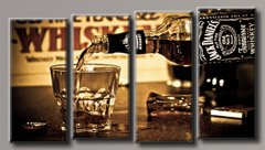 Модульна картина на полотні з 4-х частин "Jack Daniel's"
