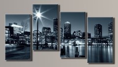Модульная картина на холсте из 4-х частей "Boston"