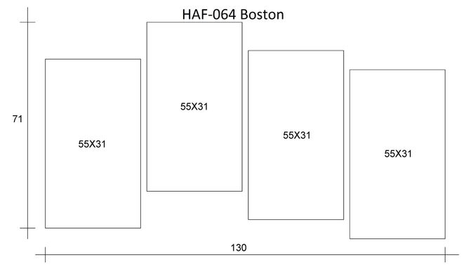 Модульная картина на холсте из 4-х частей "Boston"