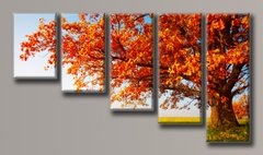 Модульная картина на холсте из 5-ти частей "Осенний пейзаж"