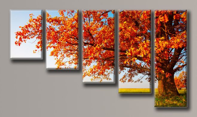 Модульна картина на полотні з 5-ти частин "Осінній пейзаж"
