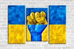 Модульная картина на холсте из 3-х частей "Слава Украина"