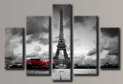 Модульна картина на полотні з 5-ти частин "Париж"