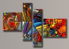 Модульная картина на холсте из 4-х частей "Мозаика"