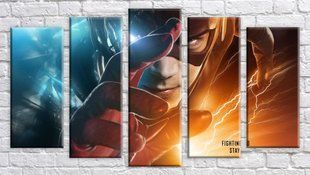 Модульная картина на холсте из 5-ти частей "Flash"