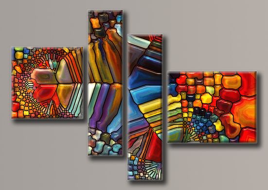 Модульна картина на полотні з 4-х частин "Мозаїка"