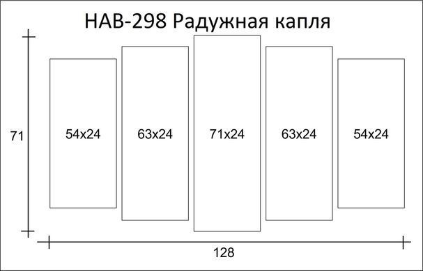 Модульная картина на холсте из 5-ти частей "Радужная капля"