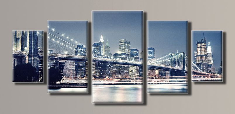 Модульна картина на полотні з 5-ти частин "Нью-Йорк"