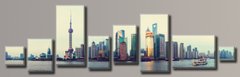 Модульна картина на полотні з 8-ми частин "Шанхай"