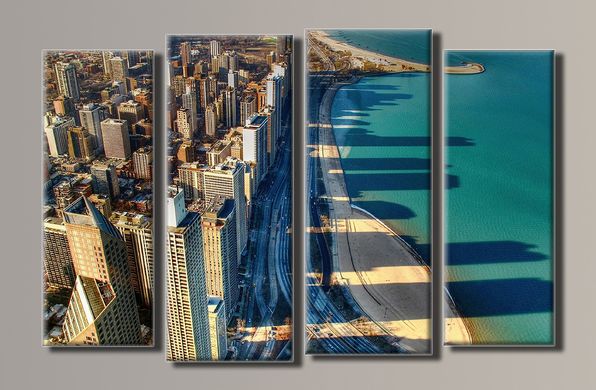 Модульна картина на полотні з 4-х частин "Чикаго"