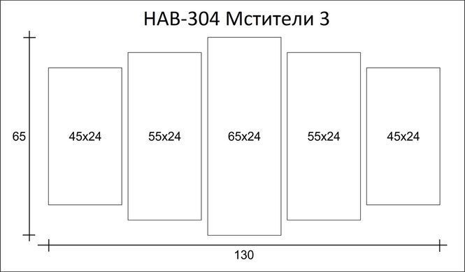 Модульная картина на холсте из 5-ти частей "Мстители"
