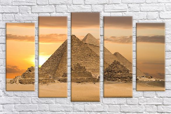 Модульна картина на полотні з 5-ти частин "Піраміди"