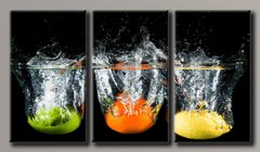 Модульна картина на полотні з 3-х частин "Цитрусові фрукти"