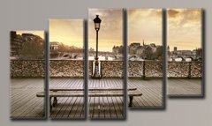 Модульна картина на полотні з 5-ти частин "Париж з моста"