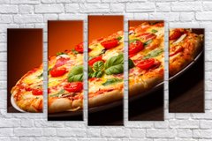 Модульна картина на полотні з 5-ти частин "Піца"