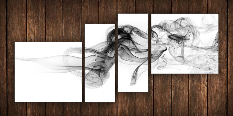Модульна картина на полотні з 4-х частин "Абстракція дим"