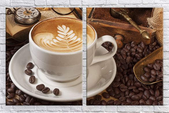 Модульна картина на полотні з 2-х частин "Чашечка кави"