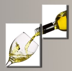 Модульная картина на холсте из 2-х частей "Белое вино"