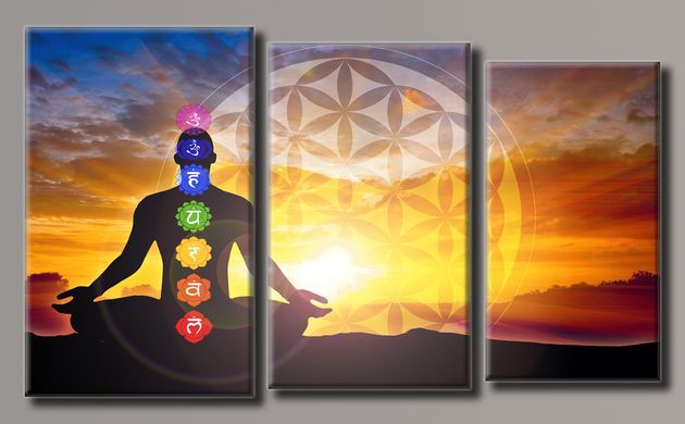 Модульная картина на холсте из 3-х частей "Медитация"