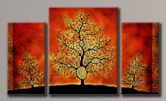 Модульная картина на холсте из 3-х частей "Стильные деревья"
