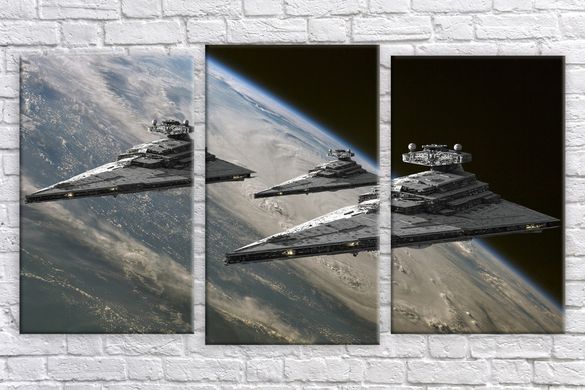 Модульна картина на полотні з 3-х частин "Зоряні воїни"