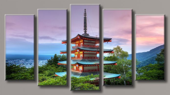 Модульна картина на полотні з 5-ти частин "Японія"