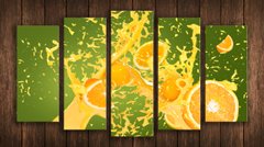 Модульна картина на полотні з 5-ти частин "Апельсини"