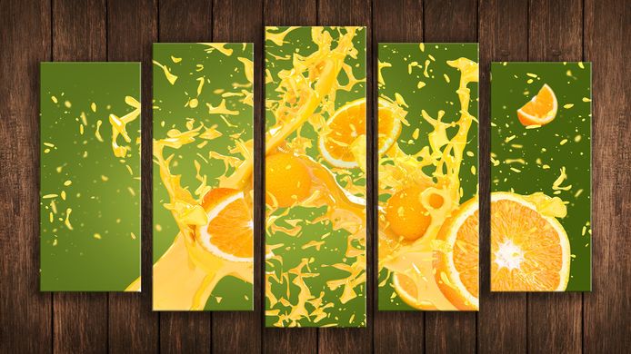 Модульная картина на холсте из 5-ти частей "Апельсины"