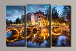 Модульная картина на холсте из 3-х частей "Amsterdam"