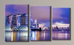 Модульная картина на холсте из 3-х частей "Сингапур"