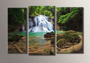 Модульная картина на холсте из 3-х частей "Водопад"