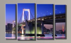 Модульная картина на холсте из 4-х частей "Мост в Токио"