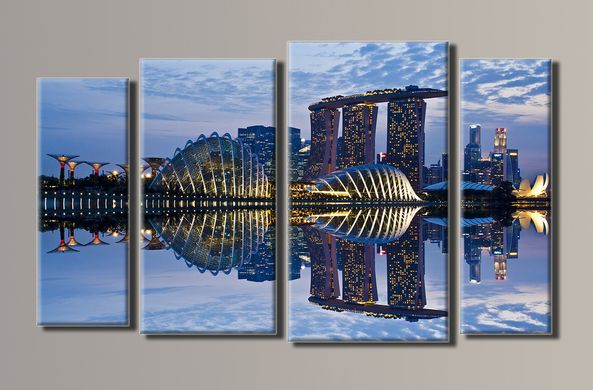 Модульна картина на полотні з 4-х частин "Сінгапур"