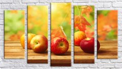 Модульна картина на полотні з 5-ти частин "Яблука"